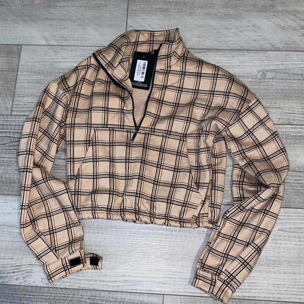 SOLD PrettyLittleThing Brown Checked Oversized - Picture 4 of 8